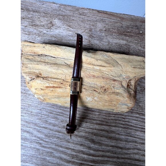 Vintage Seiko Quartz Rectangular Ladies Watch Brown Leather Strap Runs New Batte - Picture 5 of 8